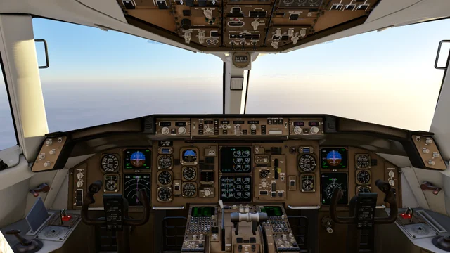 Cockpit of FlightFactor 757-300 - X-Plane 12 screenshot by Czastkaa
