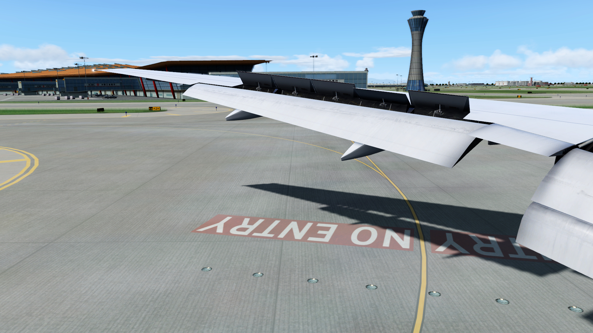 Wing View of PMDG 777-200ER