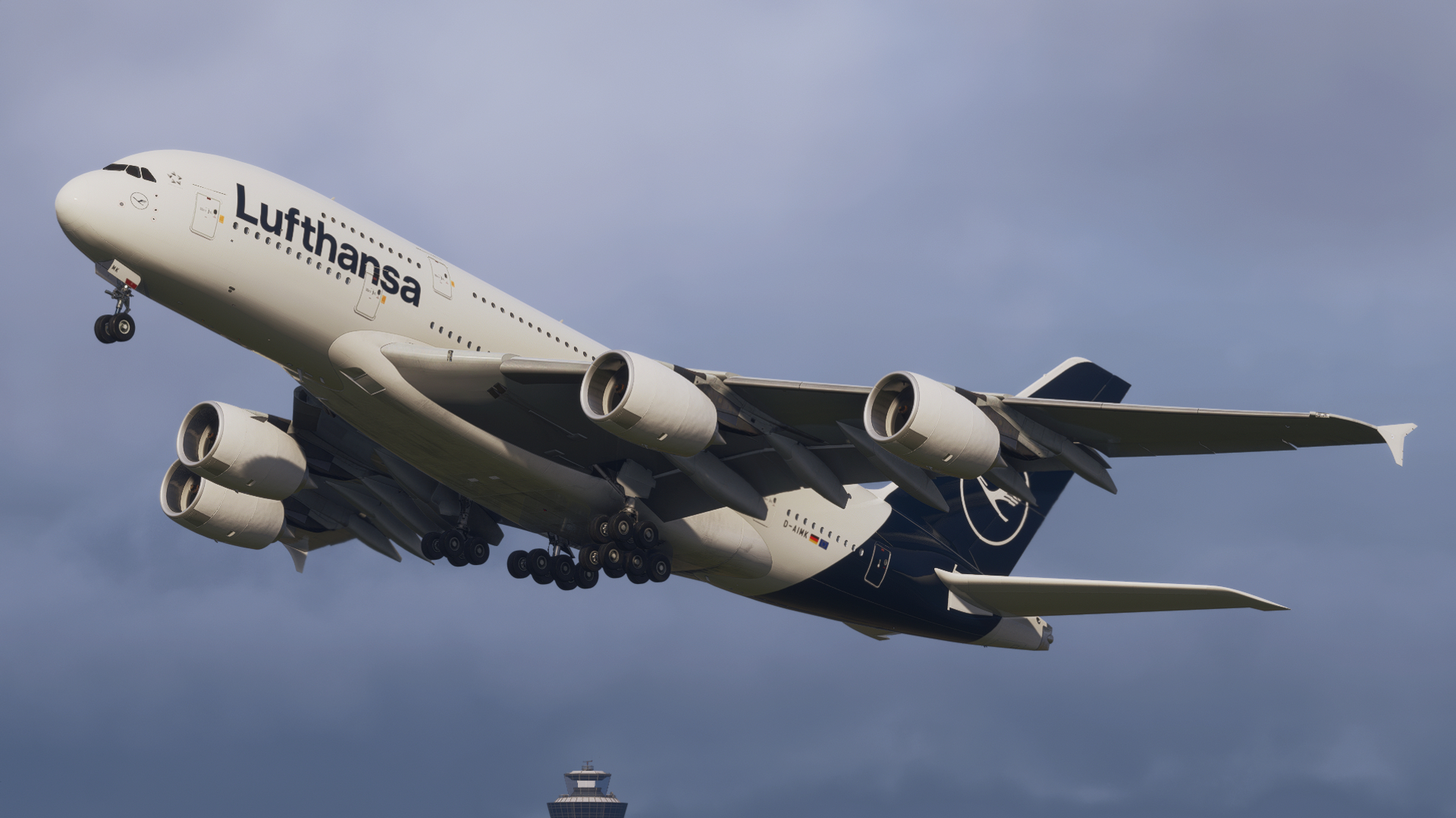 FlyByWire Simulations A380X Taking Off from EDDM