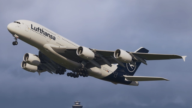 FlyByWire Simulations A380X Taking Off from EDDM - Microsoft Flight Simulator 2024 screenshot by Gxrik