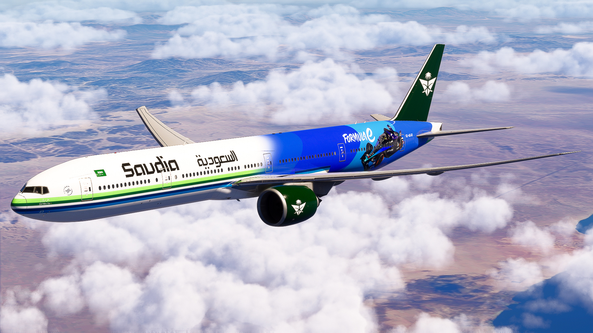 PMDG Boeing 777-300ER Climbing from Saudi Arabia