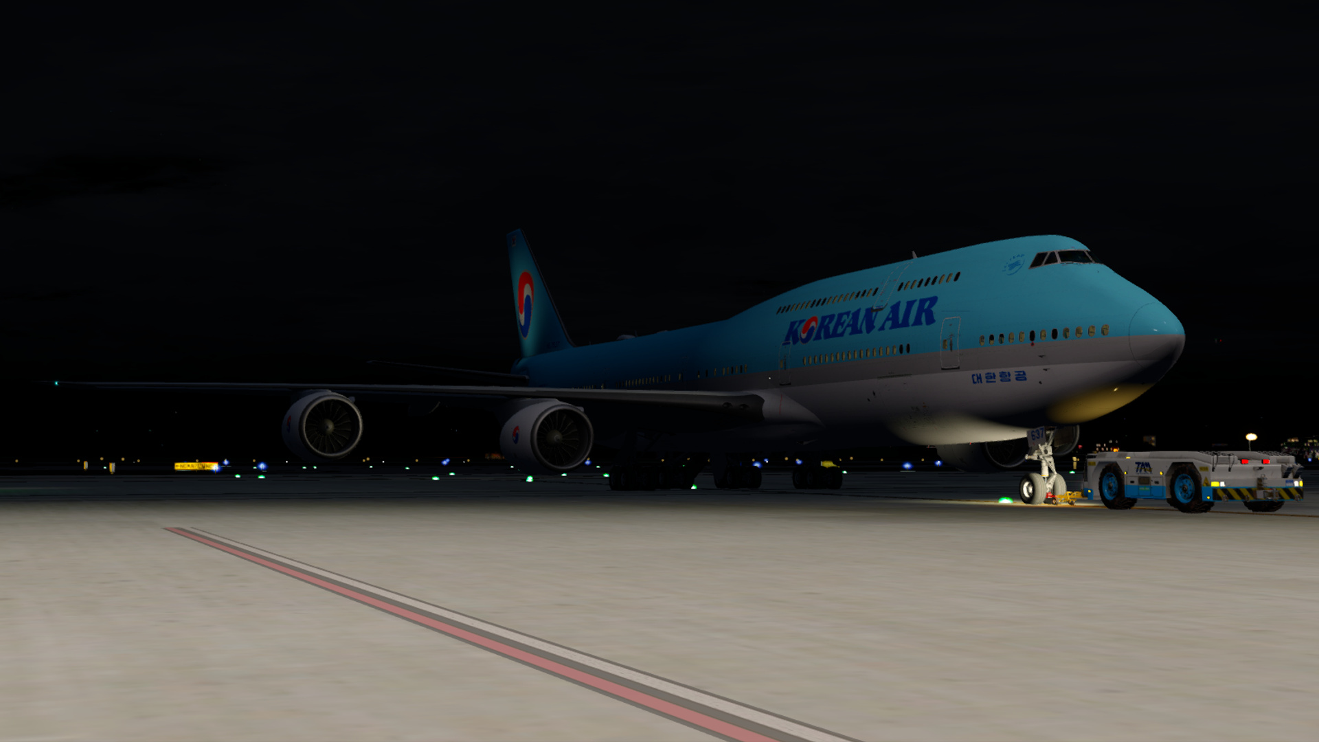 PMDG 747-8i Pushing Back at RCTP