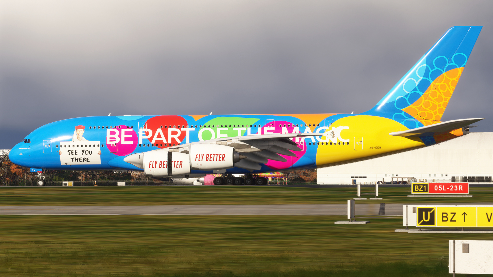 iniBuilds A380 Airliner Landing at EGCC