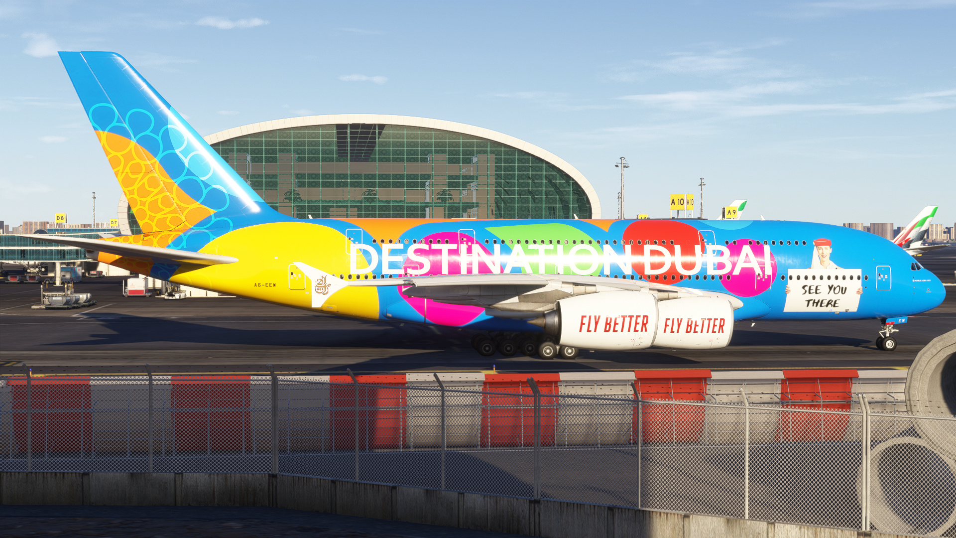 iniBuilds A380 Airliner Taxiing at OMDB