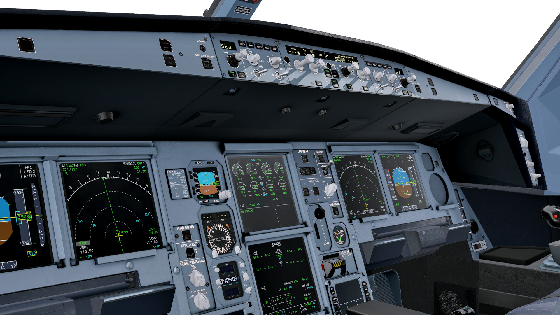 Cockpit of Airbus A340-600 by ToLiss