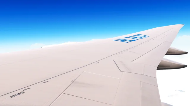 Wing View of PMDG 747-8i - Prepar3D v4 screenshot by FLCH_747
