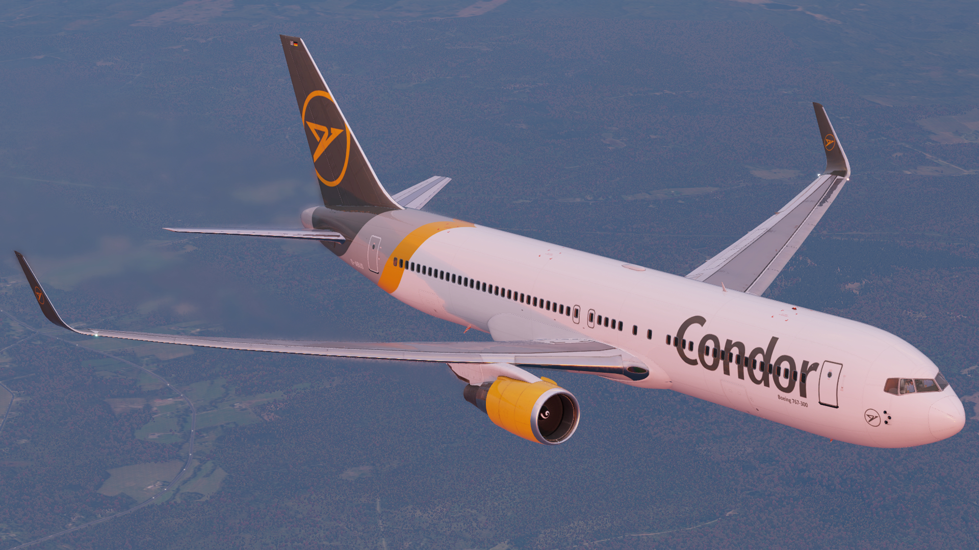 FlightFactor 767-300ER Climbing from Nova Scotia