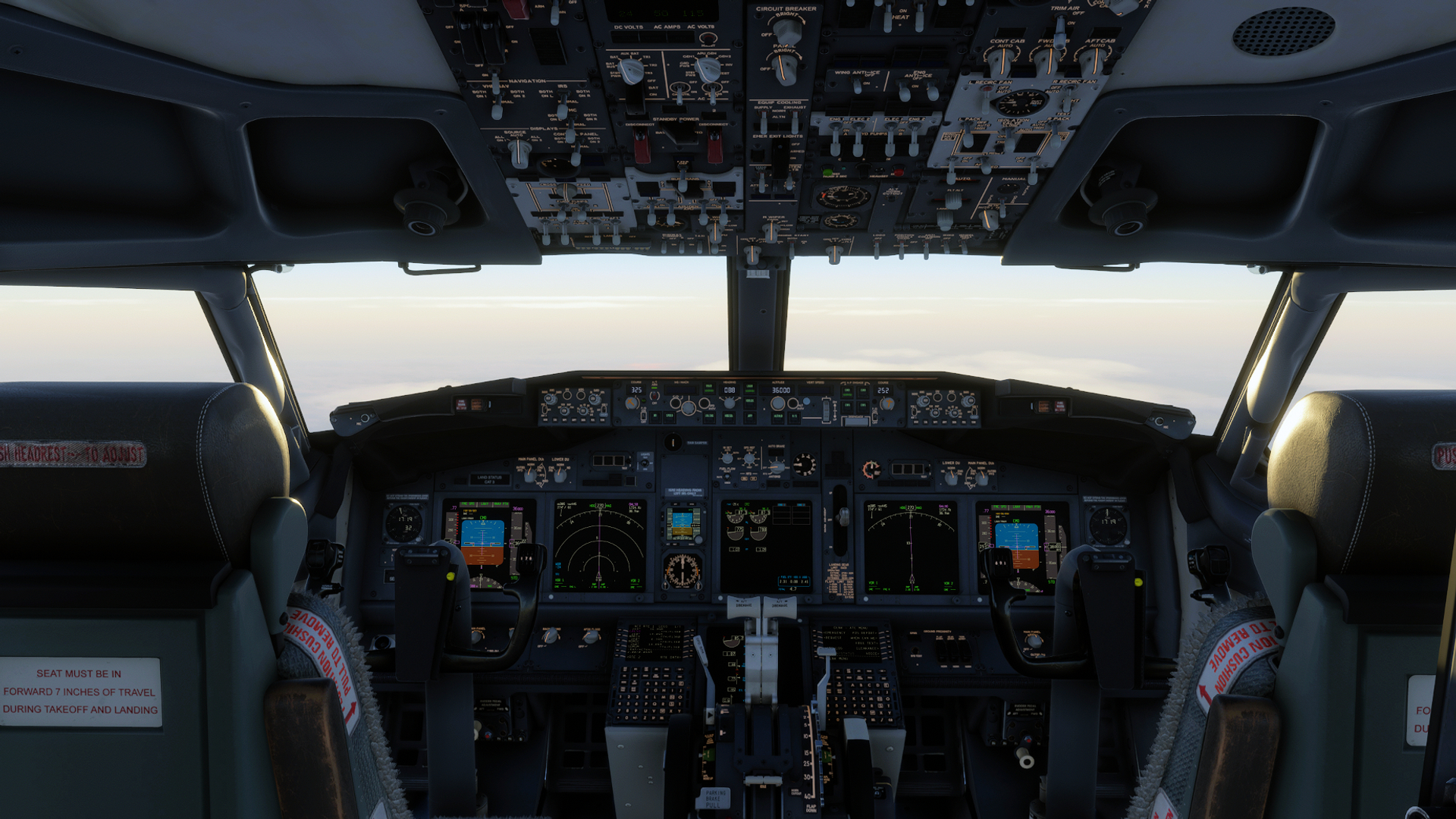 Cockpit of PMDG Boeing 737-800