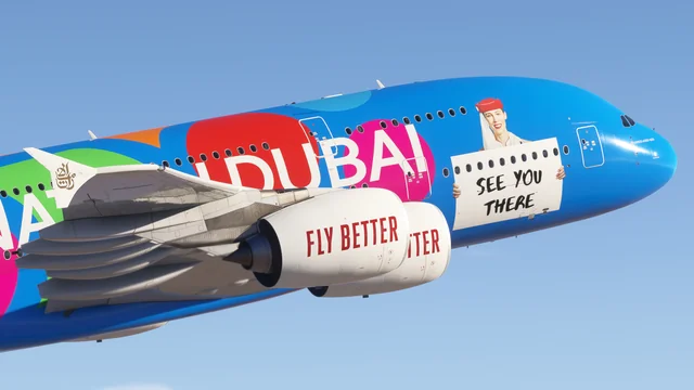 iniBuilds A380 Airliner Climbing from OMDB - Microsoft Flight Simulator 2024 screenshot by LHAviation