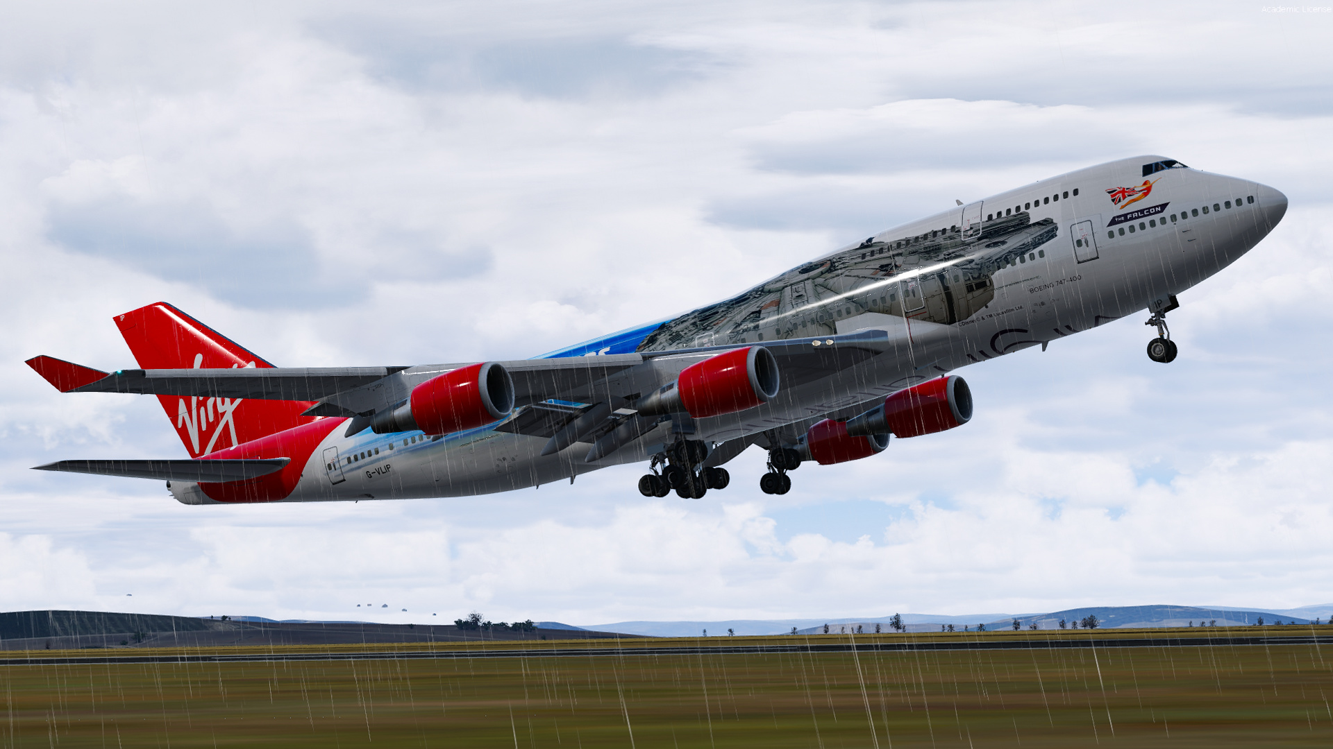 PMDG 747-400 Taking Off from LERL
