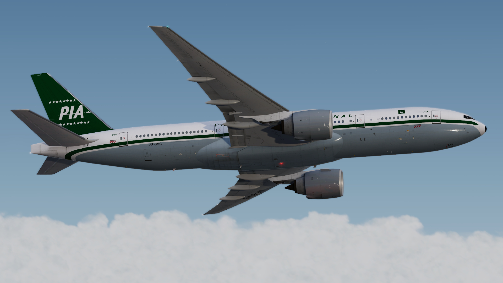 PMDG 777-200ER Cruising over China