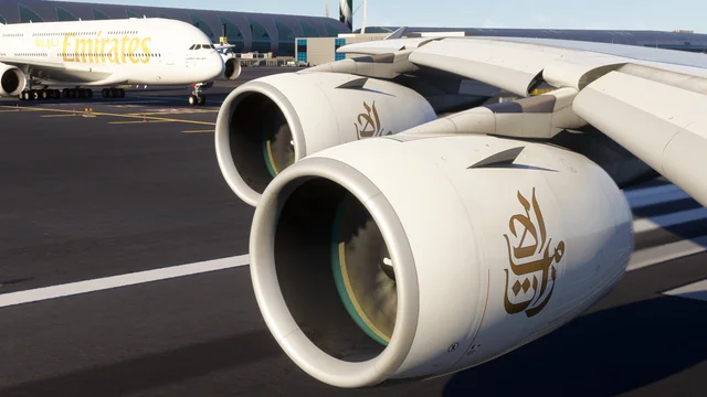 Wing View of iniBuilds A380 Airliner - Microsoft Flight Simulator 2024 screenshot by LHAviation