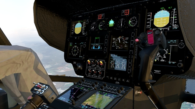 Cockpit of Rotorsim EC135 - X-Plane 12 screenshot by Gxrik